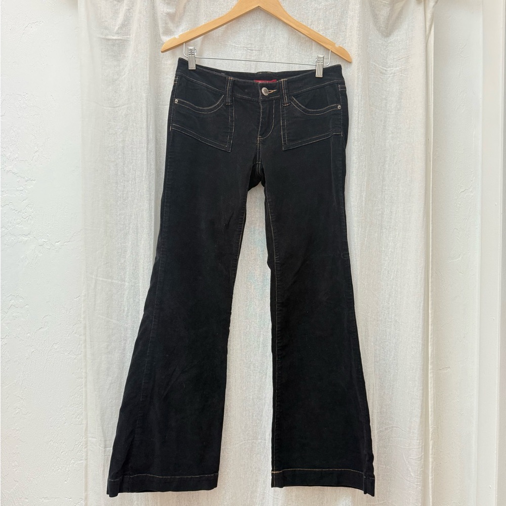 Black Corduroy Flared Jeans